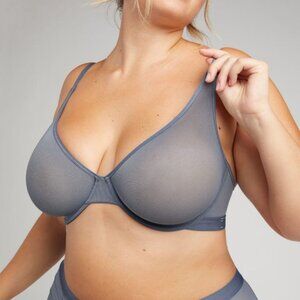Negative Underwear Slate Blue Mesh Bra - 38C
